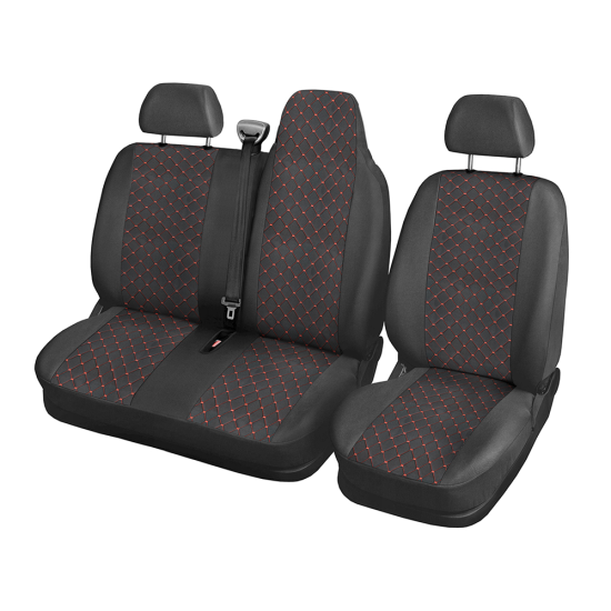 Тапицерия за Renault Master / Рено Мастер 2009+ 2+1 червен шев