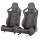 Спортни седалки за МПС - 9015 Черна с червен конец
