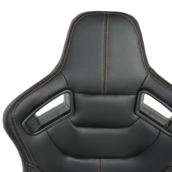 Спортни седалки за МПС - 1053 Черна с червен конец