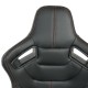 Спортни седалки за МПС - 1053 Черна с червен конец