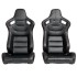 Спортни седалки за МПС - 1053 Черна с червен конец