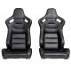 Спортни седалки за МПС - 1053 Черна с червен конец