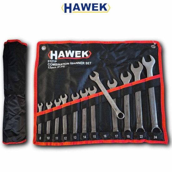 КОМПЛЕКТ ЗВЕЗДОГАЕЧНИ КЛЮЧОВЕ 8 – 24 ММ 12 ЧАСТИ HAWEK