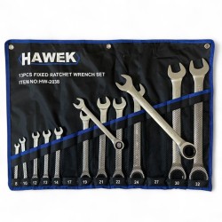 КОМПЛЕКТ ЗВЕЗДОГАЕЧНИ ТРЕСЧОТНИ КЛЮЧОВЕ 8 – 32 ММ 13 ЧАСТИ HAWEK