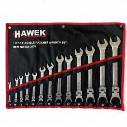 ЗВЕЗДОГАЕЧНИ ТРЕСЧОТНИ КЛЮЧОВЕ С ЧУПЕЩО РАМО 8 – 32 ММ 13 ЧАСТИ HAWEK