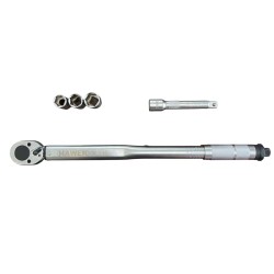 ДИНАМОМЕТРИЧЕН КЛЮЧ 1/2″ 28 – 210 NM + КОМПЛЕКТ ВЛОЖКИ (17, 19, 21 ММ) + УДЪЛЖИТЕЛ 125 ММ HAWEK