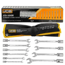 ГЛУХИ ЗВЕЗДОГАЕЧНИ КЛЮЧОВЕ (8-21мм) КОМПЛЕКТ 10 ЧАСТИ JCB