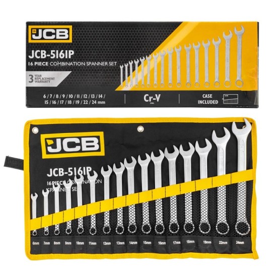 КОМПЛЕКТ ЗВЕЗДОГАЕЧНИ КЛЮЧОВЕ 6 – 24 ММ 16 ЧАСТИ JCB