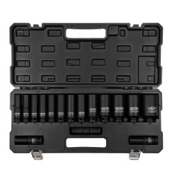КОМПЕКТ ДЪЛБОКИ УДАРНИ ВЛОЖКИ 6-СТЕННИ 1/2″ (10 – 36 мм) 15 ЧАСТИ JCB