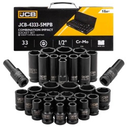 КОМПЛЕКТ УДАРНИ ВЛОЖКИ 33 ЧАСТИ 1/2 ( 8 – 32 ММ ) JCB