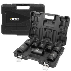 КОМПЛЕКТ ДЪЛБОКИ УДАРНИ ВЛОЖКИ 6-СТЕННИ 1″ (22 – 41 ММ) 8 ЧАСТИ JCB