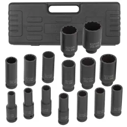 КОМПЕКТ ДЪЛБОКИ УДАРНИ ВЛОЖКИ 12-СТЕННИ 1/2″ (10 – 36 мм) 15 ЧАСТИ ROCKFORCE