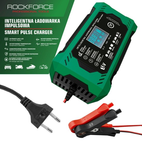 ЗАРЯДНО УСТРОЙСТВО ЗА АКУМУЛАТОР 6А / 12V, 2AH-100AH ROCKFORCE