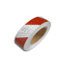 Светлоотразително тиксо (5cm.x50m.) бяло+червено