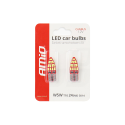 Крушки AMIO 24SMD LED CANBUS T10e W5W 5600K 12V
