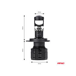 Крушки H4/H19 AMIO LED 60W 9-32V 6000K с лупа