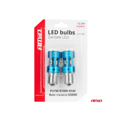 КРУШКИ AMIO 4 LED BA15S P21W R10W R5W 6000K 12-24V