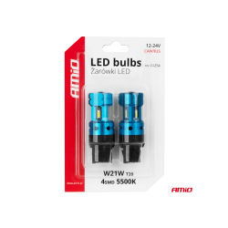 Крушки AMIO 4 LED T20 7440 W21W 6000K 12-24V