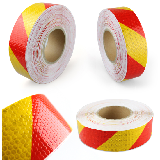 Светлоотразително тиксо (5cm.x50m.) жълто+червен